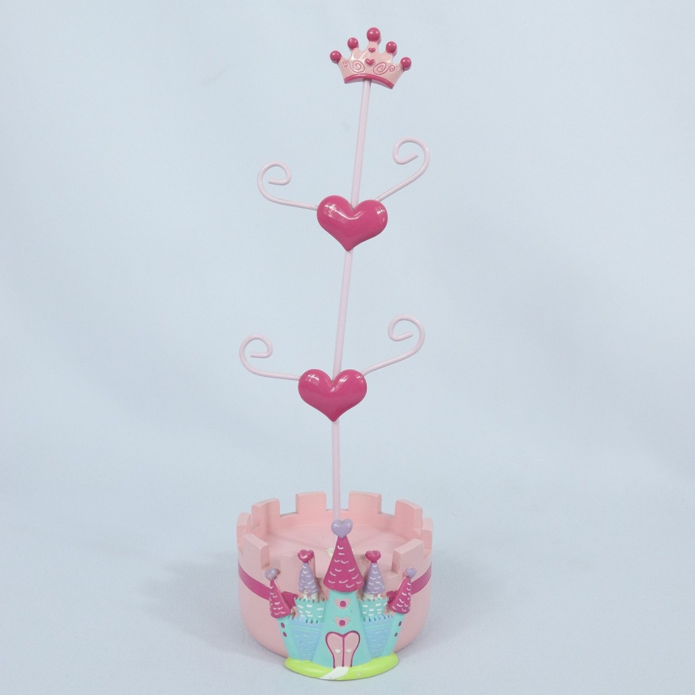 Y2K Pink Princess Castle Jewelry Tree Holder Vintage 12" READ